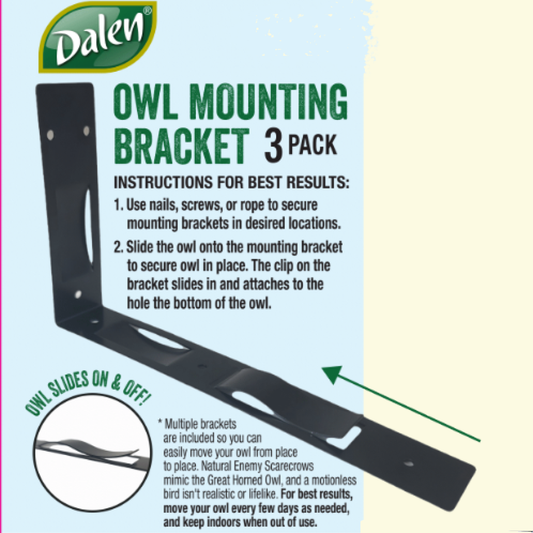 3-Pack Owl Mounting Brackets for Securing & Repositioning Fake Scare Owls