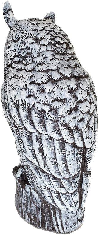 Snow White Decoy Owl - 16" Natural Enemy Winter Scarecrow Bird