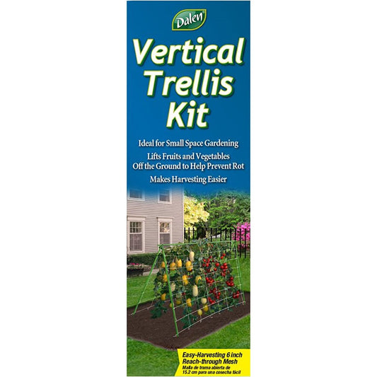 Trellis Netting Kit for Vertical Gardening – Heavy Duty Material – Tangle Free Nylon - 6" Mesh - 5/8 in Pole Structure